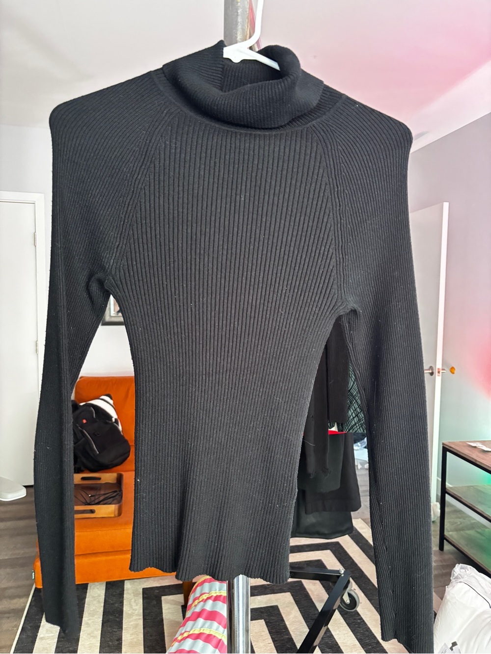 Banana Republic Black Ribbed Mock Neck Sweater